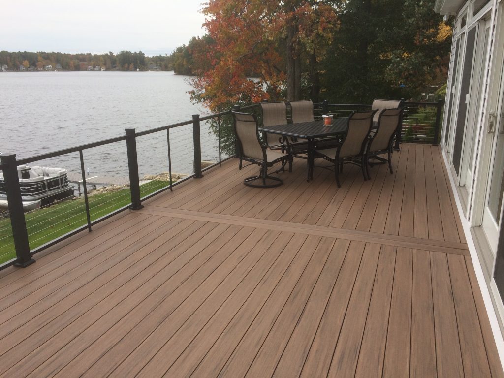 Aluminum Cable Railing System on Lakefront Home