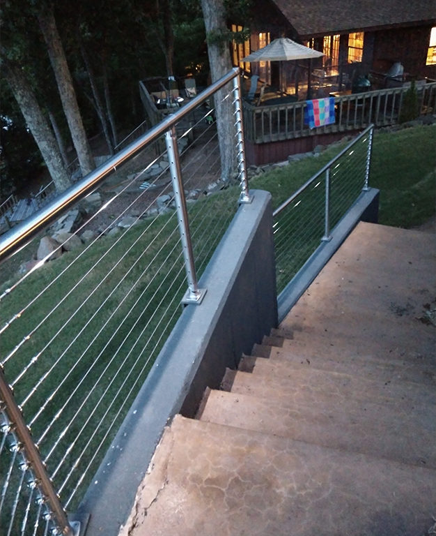 Cable Railing on Cement Staircase