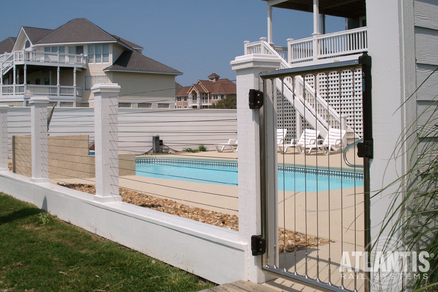 Pool with Stainless Cable Gate
