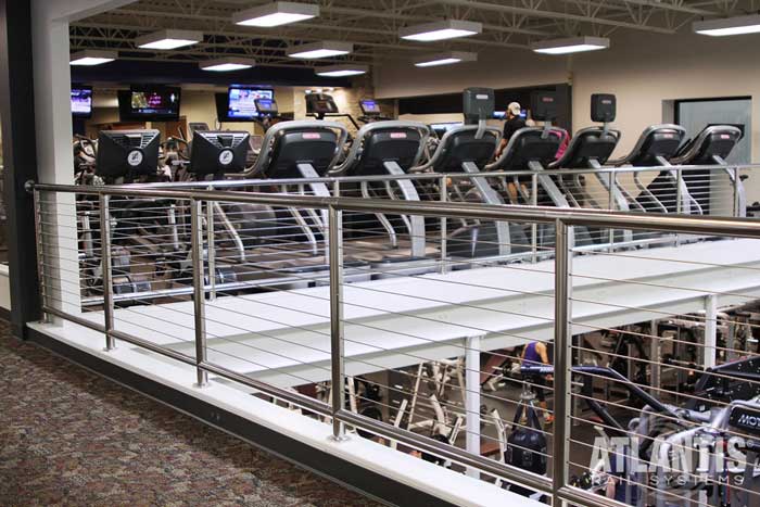 Cable Railing for Office and Commercial Spaces- 2 story Gym setting. 